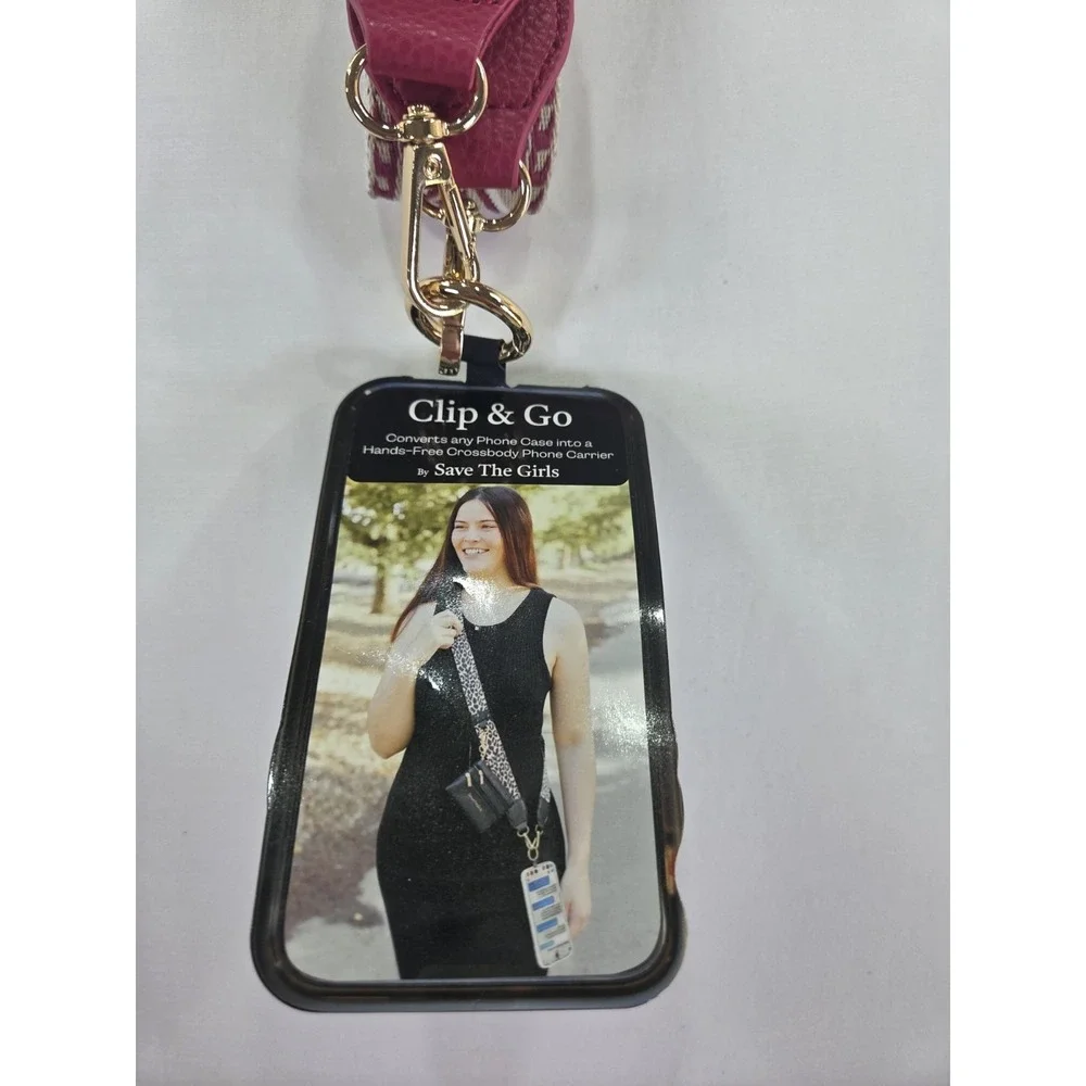 Clip & Go Women's Crossbody Strap Wallet Set in Berry Pink